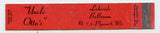 Uncle Otto's Lakeside Ballroom, Plymouth, WI [Matchbook Cover]
