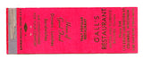 Gall's Restaurant, Columbus, WI [Matchbook Cover]