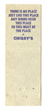 Chissy's, Waldo, Sheboygan, WI [Matchbook Cover]