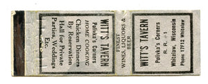 Witt's Tavern, Whitelaw, WI [Matchbook Cover]