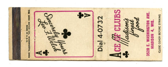 Ace of Clubs, Madison, WI [Matchbook Cover]