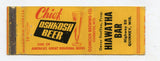 Hiawatha Bar/Oshkosh Beer, Quinney, WI [Matchbook Cover]