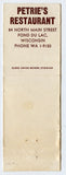 Petrie's Restaurant/Kentucky Fried Chicken, Fond du Lac, WI [Matchbook Cover]