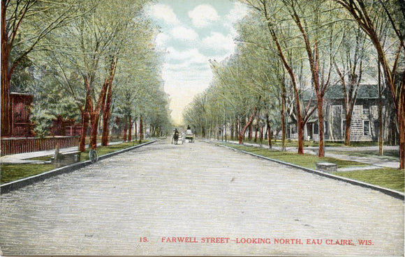 Farwell Street, Looking North, Eau Claire, WI [Postcard]