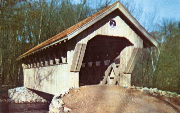 The Red Mill Covered Bridge, Waupaca, WI [Postcard]
