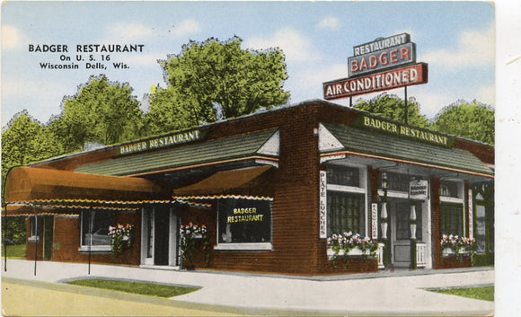 Badger Restaurant, on U. S. 14, Wisconsin Dells, WI [Postcard]