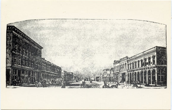 View of Wisconsin Avenue in 1877, Looking West from Cedar Street, Milwaukee, WI [Postcard]