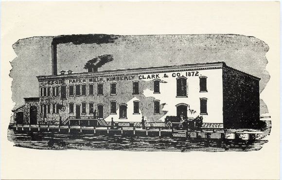Globe Paper Mills, Erected in 1872, Neenah, WI [Postcard]