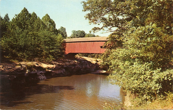 Narrows Bridge Across Sugar Creek, Turkey Run State Park, IN [Postcard]