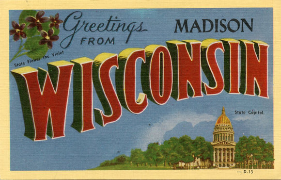 Greetings from Madison, WI [Postcard]