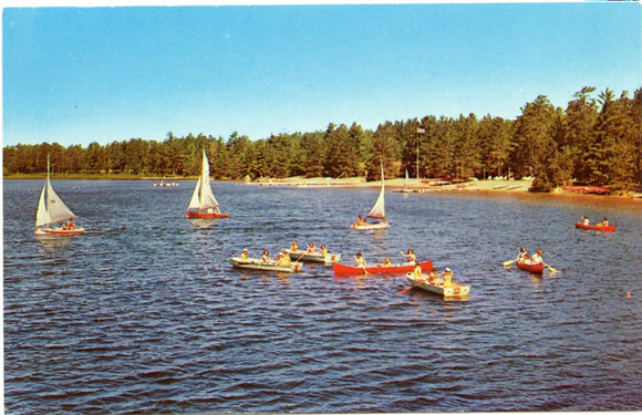 Waterfront Scene, Camp Nicolet for Girls, Eagle River, WI [Postcard]