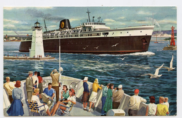 Chessie's Water-Borne Links Ludington, MI, and Manitowoc/Milwaukee, WI [Postcard]