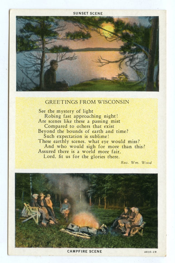 Sunset Scene, Greetings from Wisconsin [Postcard]