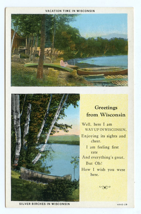 Vacation Time in Wisconsin, Greetings from Wisconsin [Postcard]