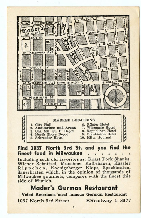 Mader's German Restaurant, Milwaukee, WI [Postcard]