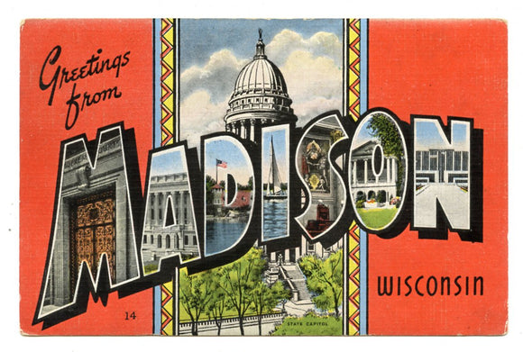 Greetings from Madison, Madison, WI [Postcard]
