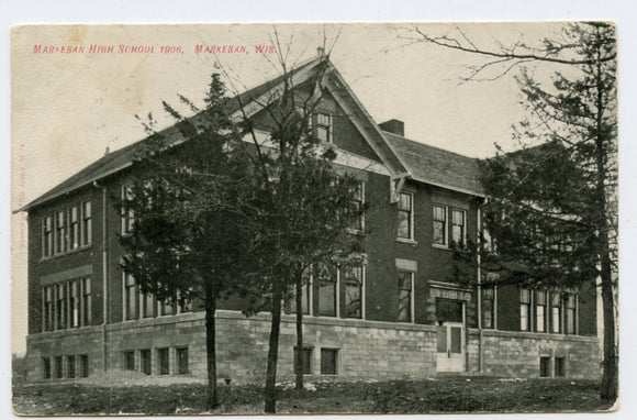 Markesan High School, 1906, Markesan, WI [Postcard]