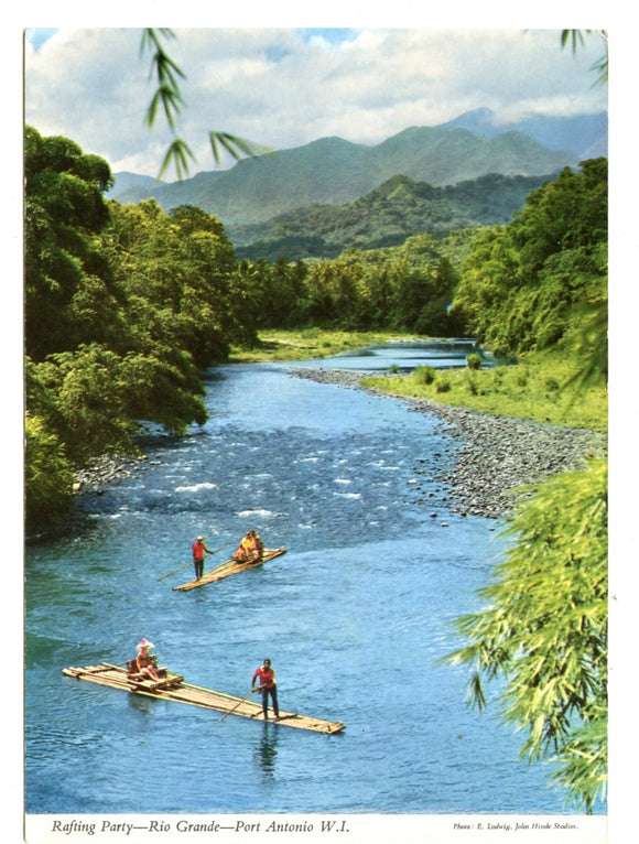 Rafting Down the Mildly Turbulent Rio Grande, Jamaica [Postcard]