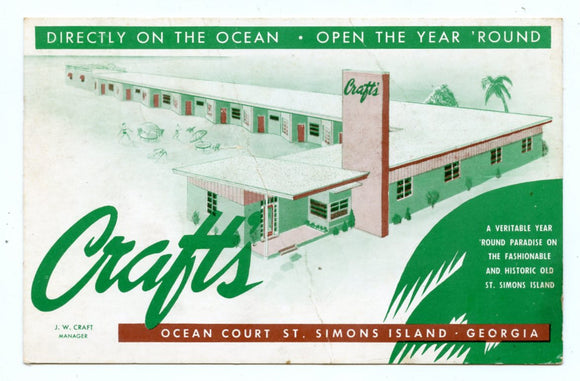 Craft's, Ocean Court St., St. Simon's Island, GA [Postcard]
