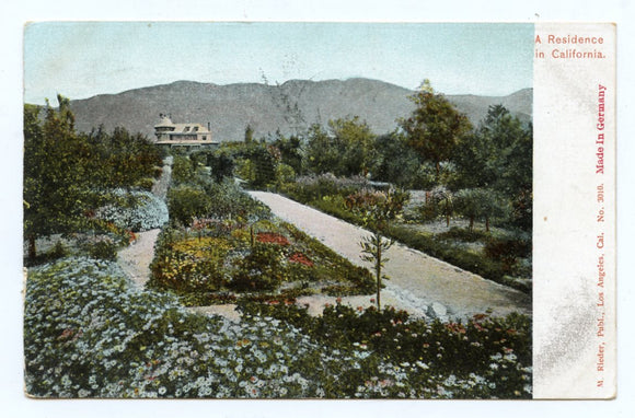 A Residence in California, Los Angeles, CA [Postcard]