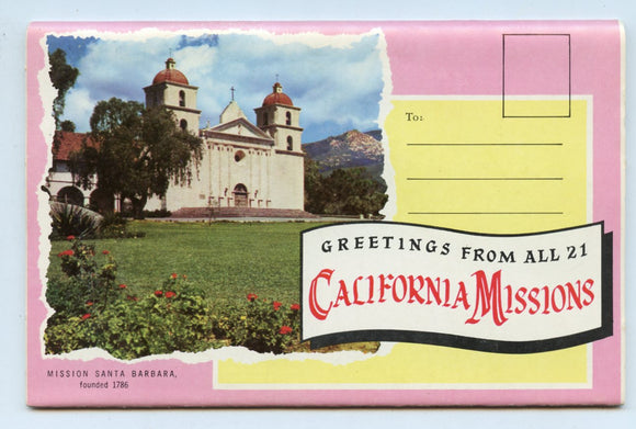 The 21 Spanish Missions of California, Souvenir Postcard Folder [Postcard]