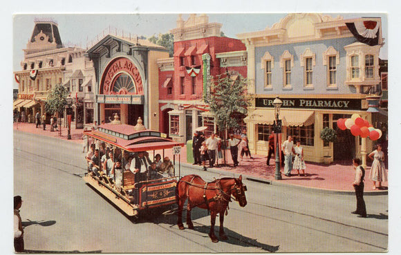 The Upjohn Pharmacy and Main Street, Disneyland, CA [Postcard]