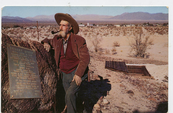 Desert Steve at Gravesite, Desert Center, CA [Postcard]