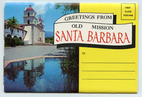 Greetings from Old Mission Santa Barbara, CA Souvenir Folder [Postcard]