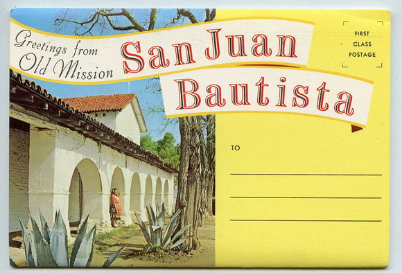 Greetings from Old Mission San Juan Bautista, CA Souvenir Folder [Postcard]