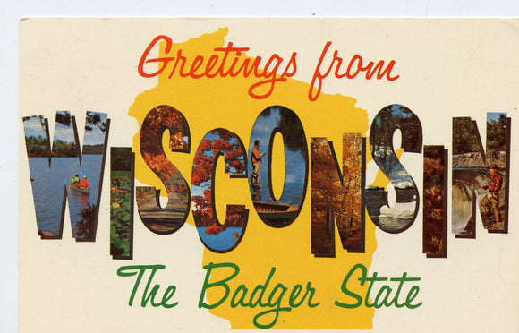 Greetings from Wisconsin The Badger State [Postcard]
