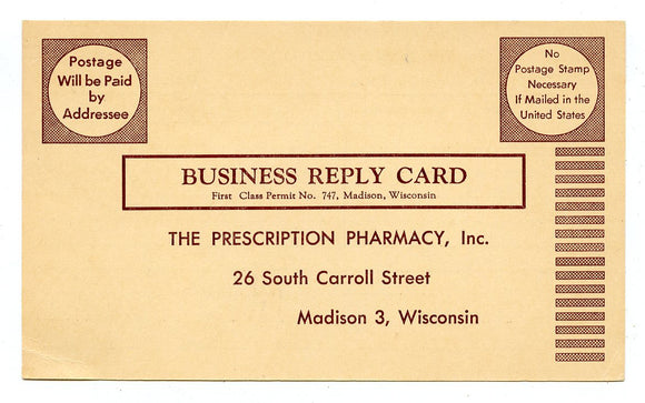 The Prescription Pharmacy, Madison, WI [Postcard]