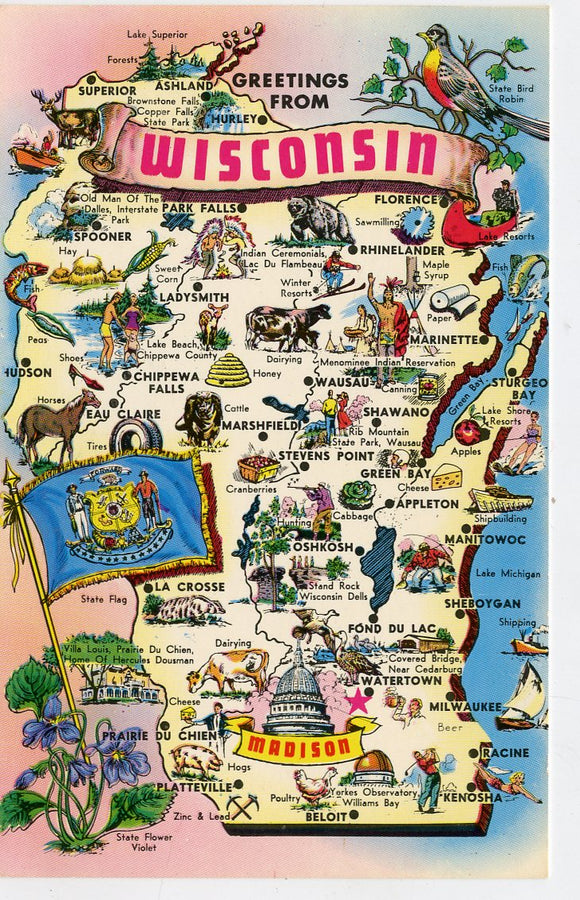 Greetings from Wisconsin [Postcard]