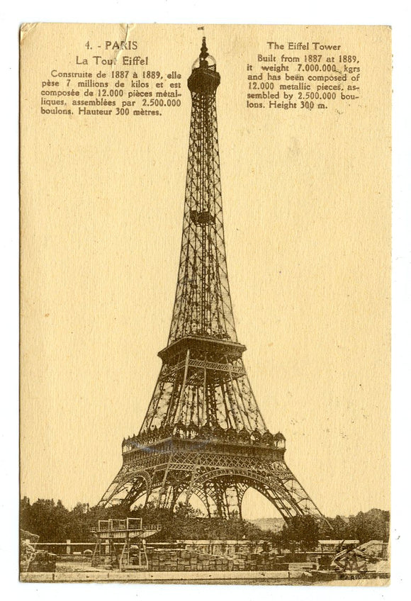 The Eiffel Tower, Paris, France [Postcard]