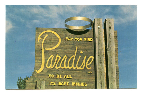 Sign Near Paradise, CA [Postcard]