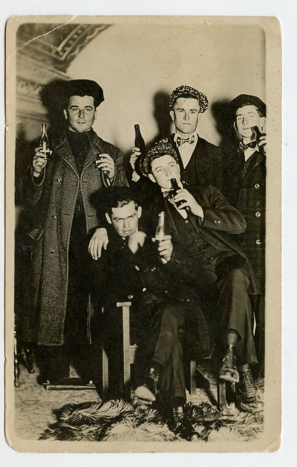 Five men Holding Beers [Postcard]