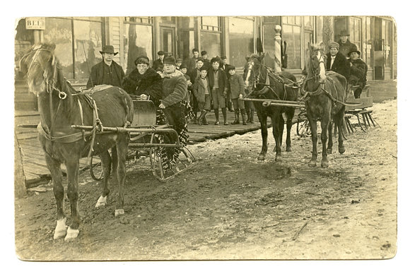 Horses and Sleds, Antigo, WI [Postcard]
