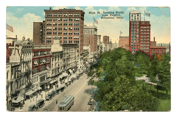 High St., Looking North from Capitol, Columbus, OH [Postcard]