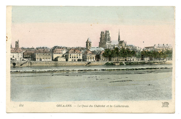 Le Quai du Chatelet et la Cathedrale, Orleans, France [Postcard]