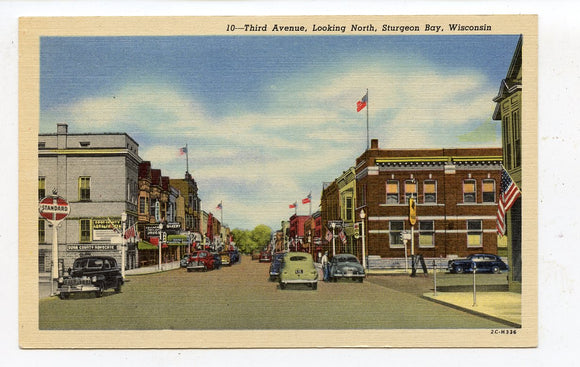 Third Avenue, Looking North, Sturgeon Bay, WI [Postcard]