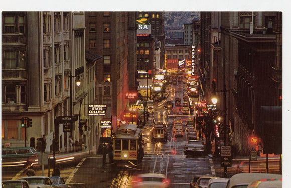 Busy Cable Cars, San Francisco, CA [Postcard]