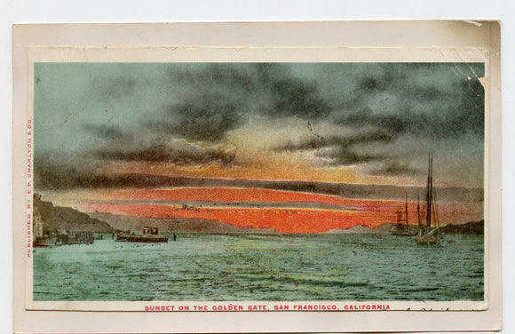 Sunset on the Golden Gate, San Francisco, CA [Postcard]