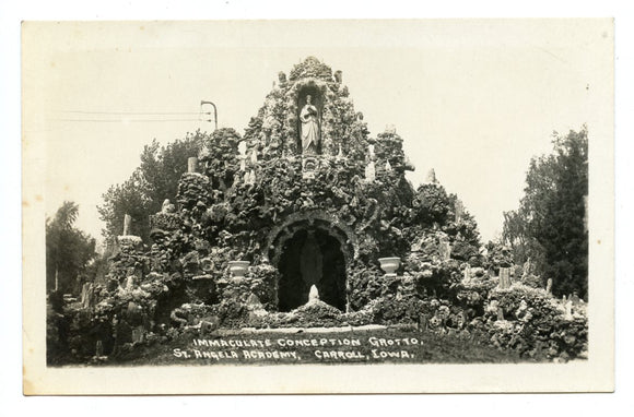 Immaculate Conception Grotto, St. Angela Academy, Carroll, IA [Postcard]