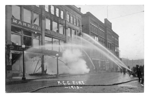 M. C. C. Fire, 1915, Mankato, MN [Postcard]