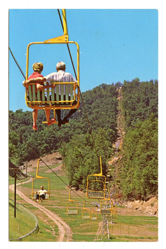 The Double Chair Lift at the Gatlinburg Ski Resort, Gatlinburg, TN [Postcard]