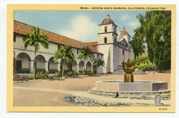 Mission Santa Barbara, Santa Barbara, CA [Postcard]