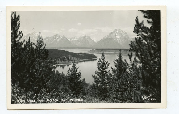 Teton Range from Jackson Lake, WY [Postcard]