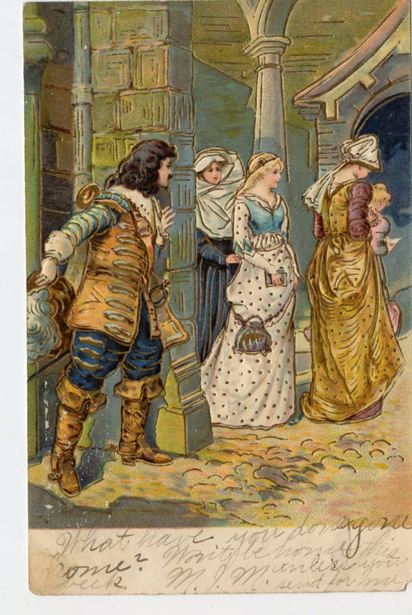 Three Women, One Man [Postcard]