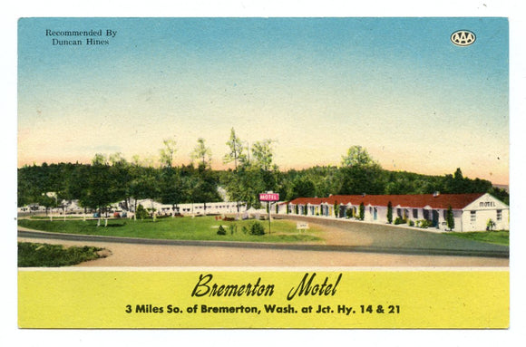Bremerton Motel, 3 Miles So. of Bremerton, WA [Postcard]