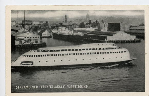 Steamliner Ferry Kalakala, Puget Sound, WA [Postcard]