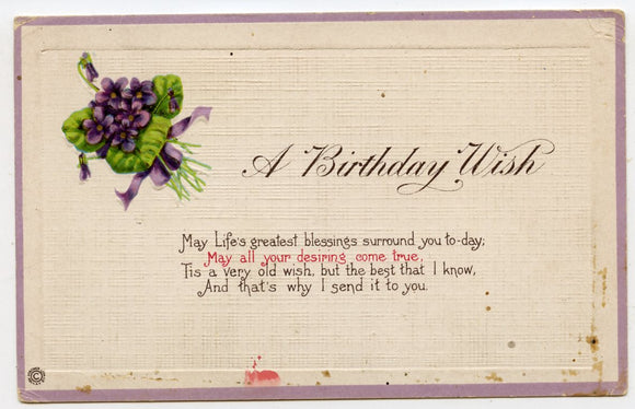 A Birthday Wish [Postcard]